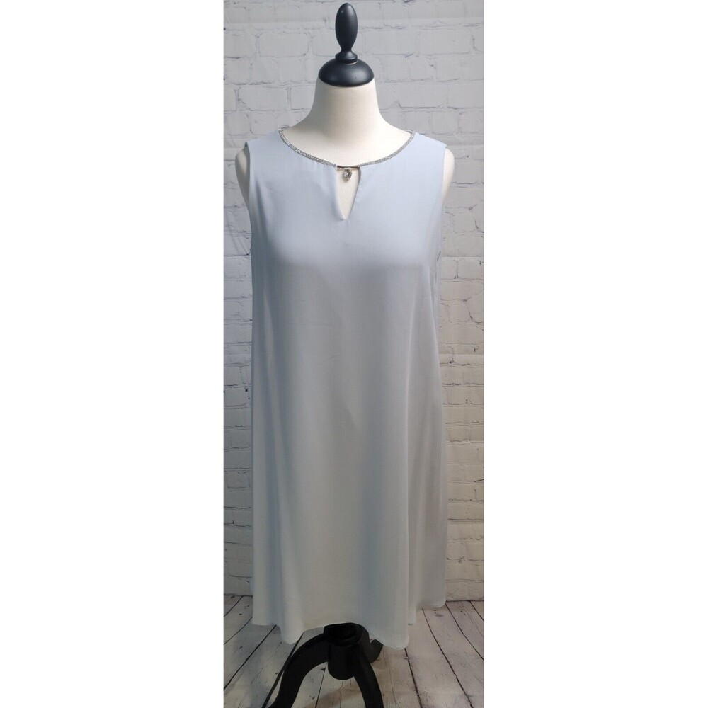 Lyman by Frank Lyman Chiffon Overlay Keyhole with Silver Stone Dress size 6 NWT